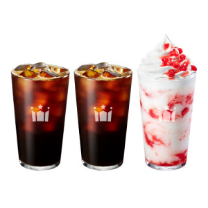 팀플 1시간 컷 (아메리카노 R 2잔 + 딸기 치즈케익 할리치노 R)